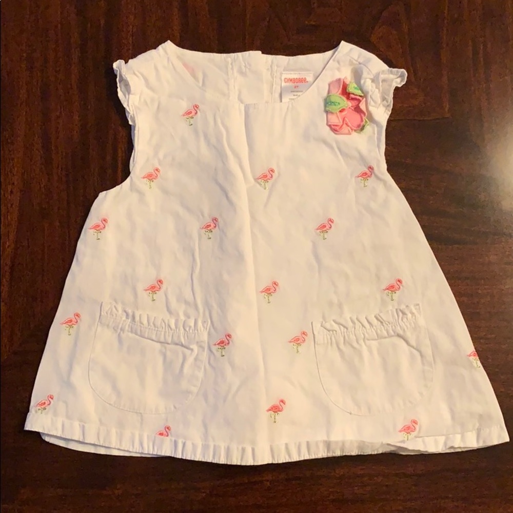 gymboree white flamingo blouse